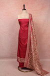 Onion Pink Chanderi Silk Plain Body Unstitched Churidhar Material