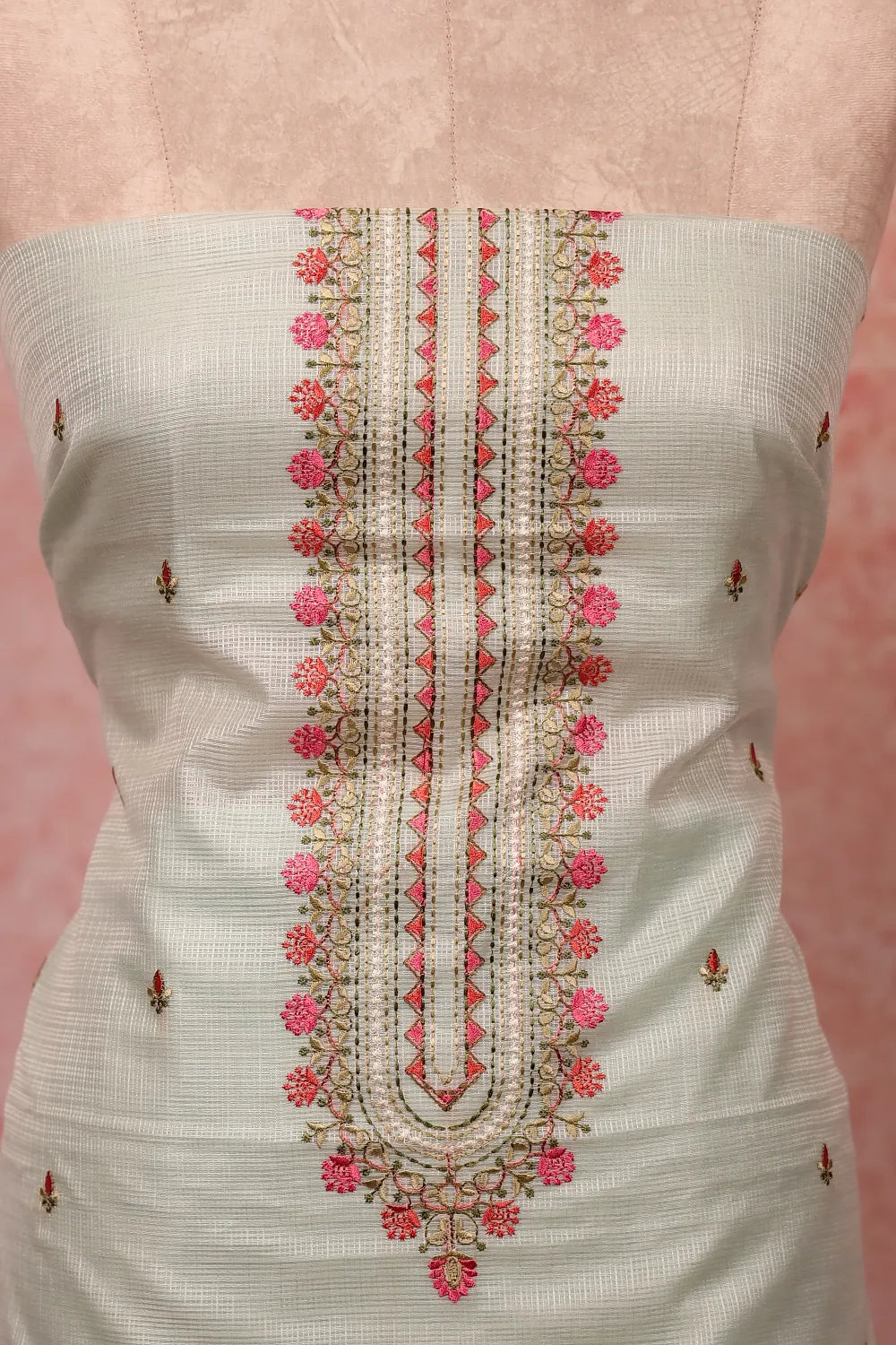 Pista Green Kota Butta Unstitched Churidhar Material