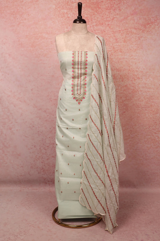Pista Green Kota Butta Unstitched Churidhar Material