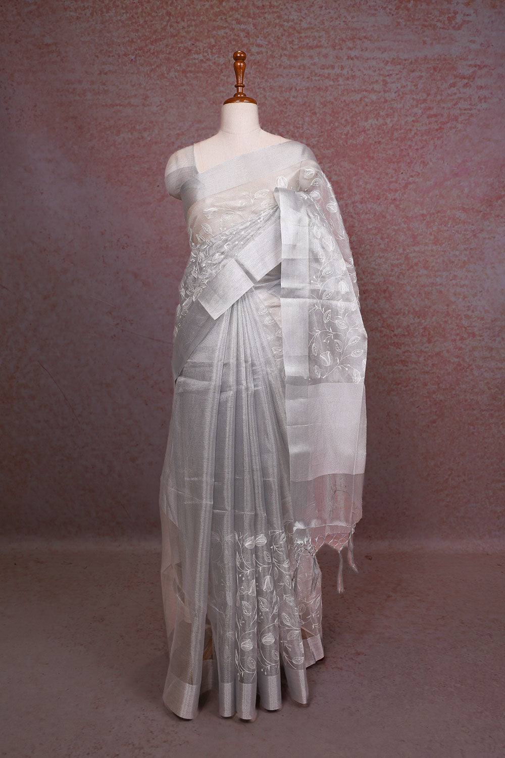 Silver Semi Tissue Saree