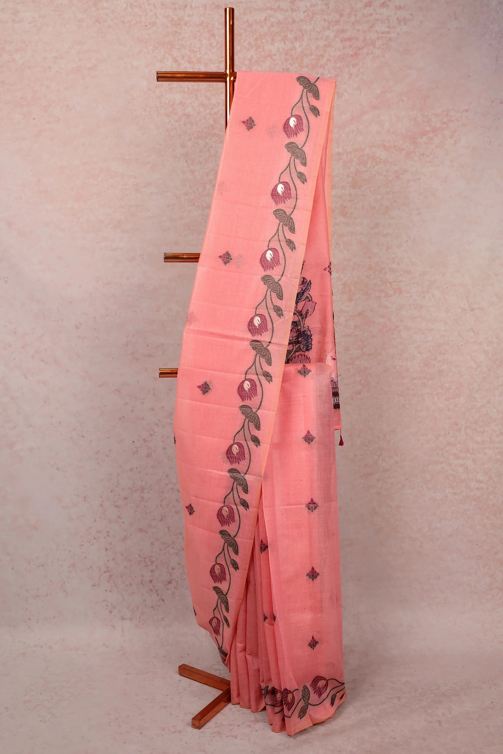 Pink Semi Jute Saree