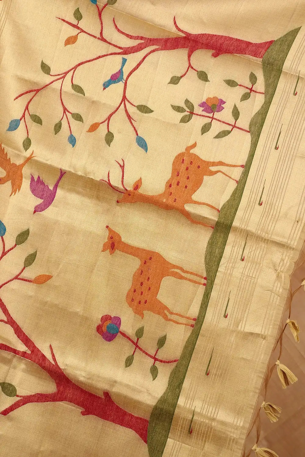 Yellow Semi Jute Saree