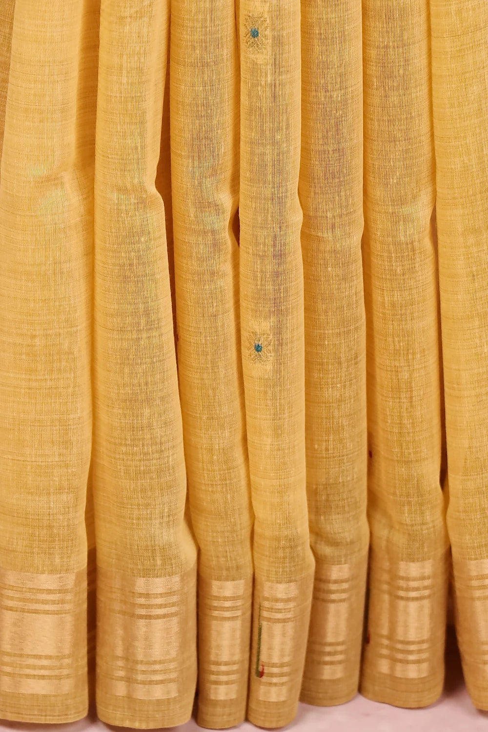 Yellow Semi Jute Saree