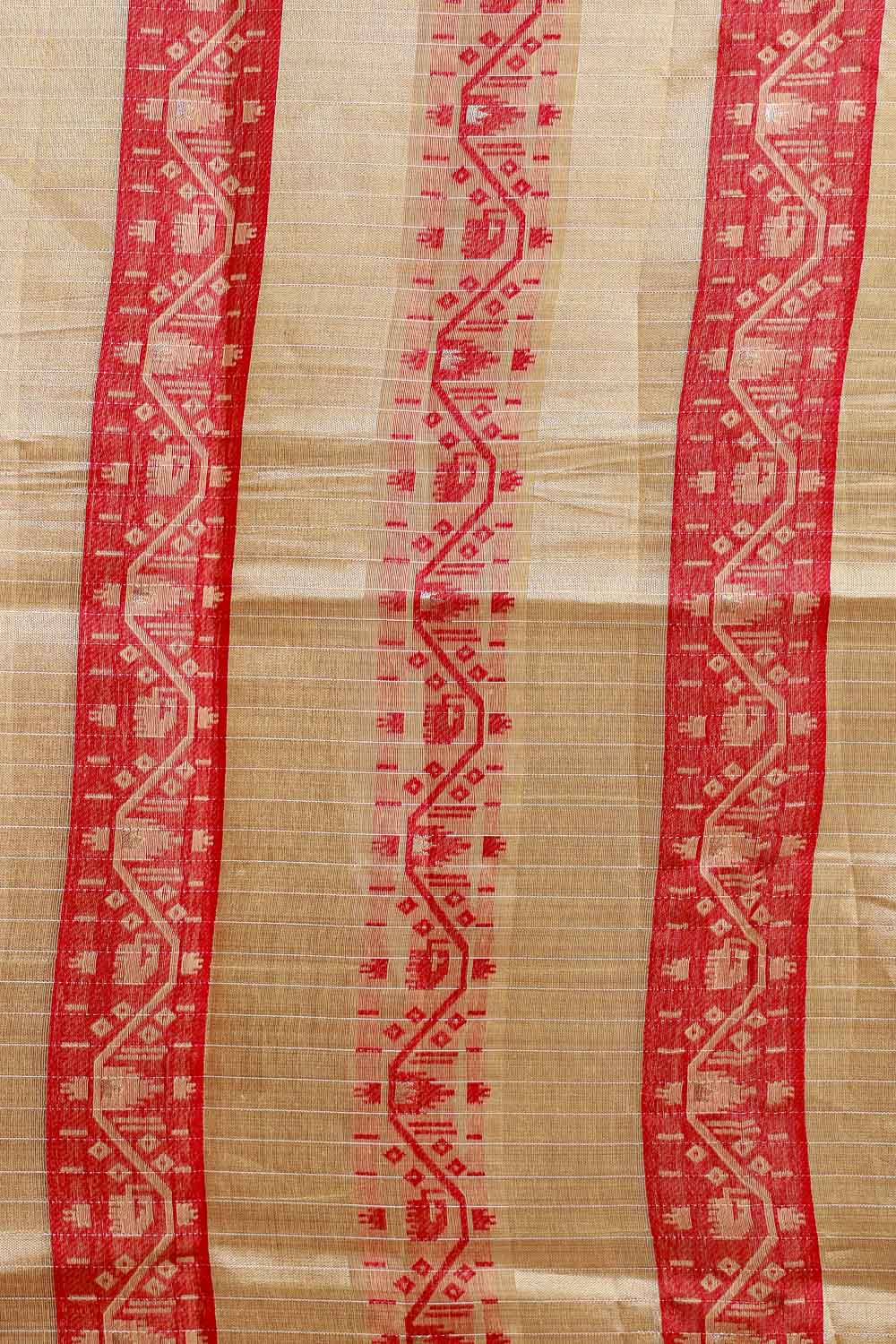 Brick Red Cotton Silk Saree