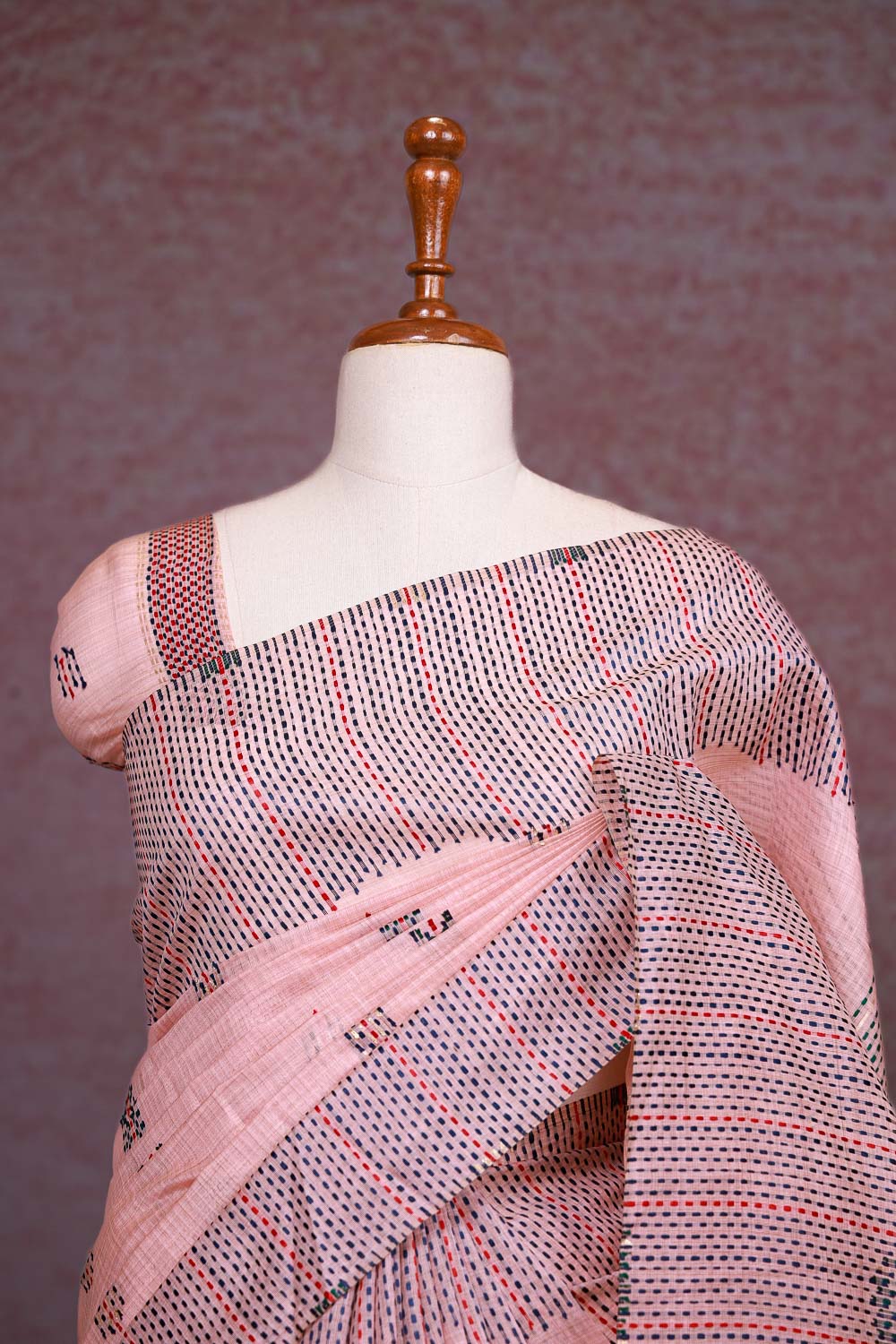 Peach Semi Tussar Saree