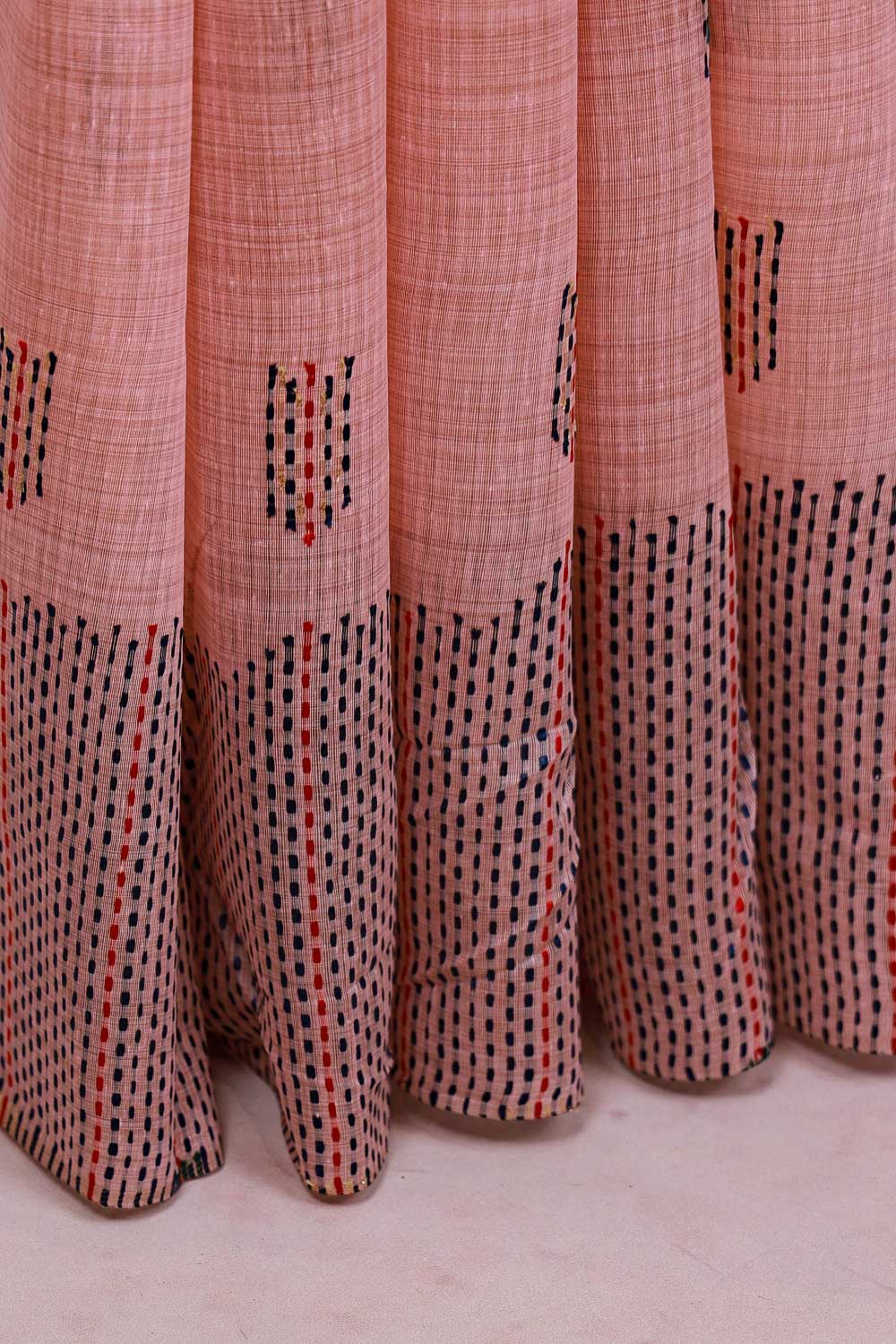 Peach Semi Tussar Saree