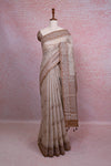 Light Grey Cotton Saree - Seematti