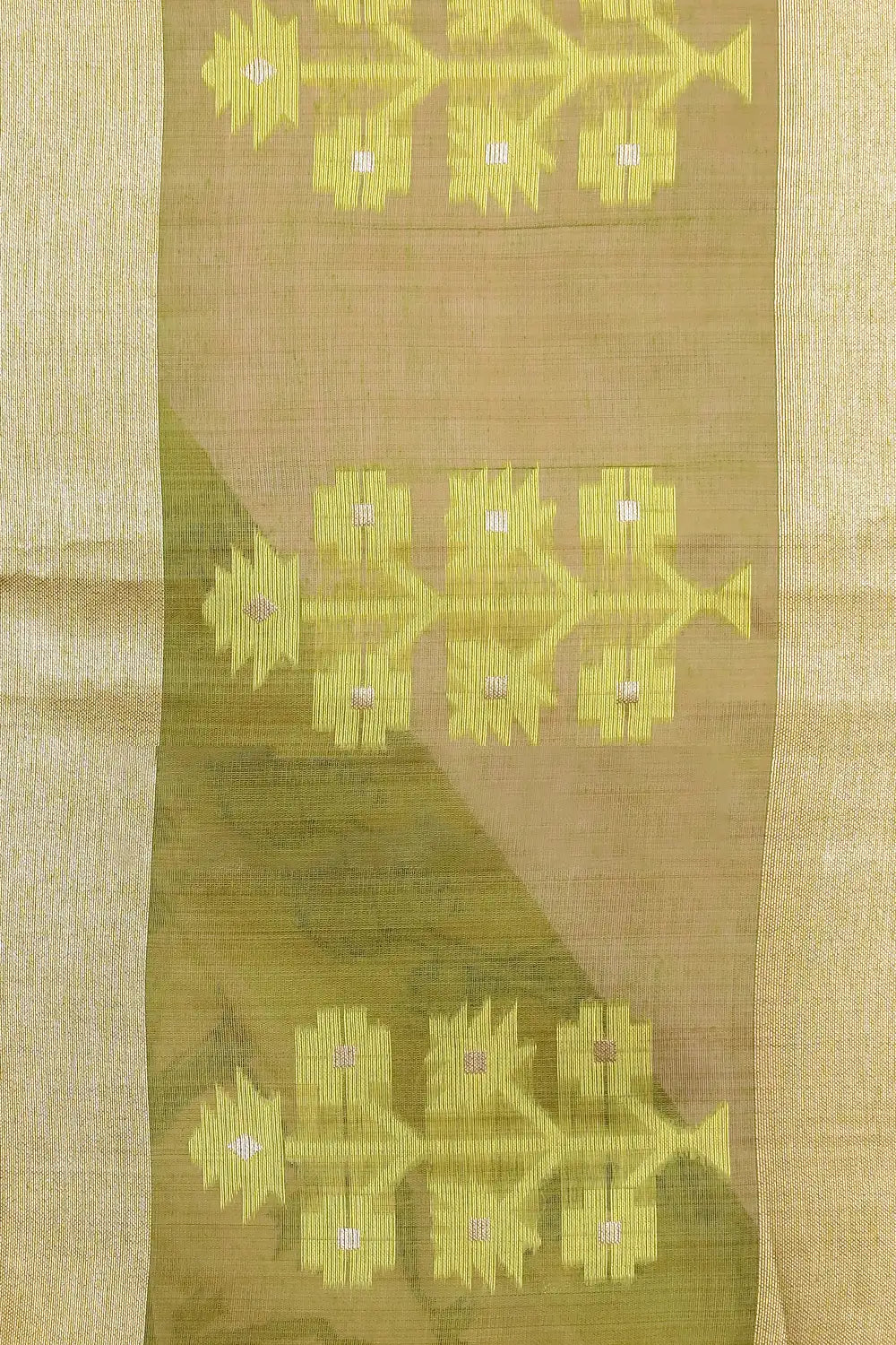 Lemon Yellow Semi Jute Saree