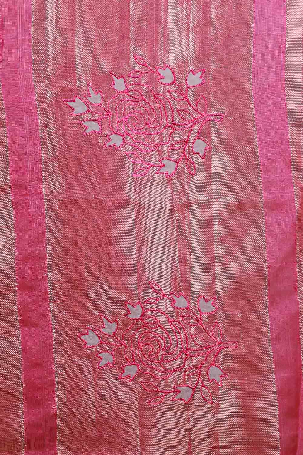 Onion Pink Semi Tissue Saree