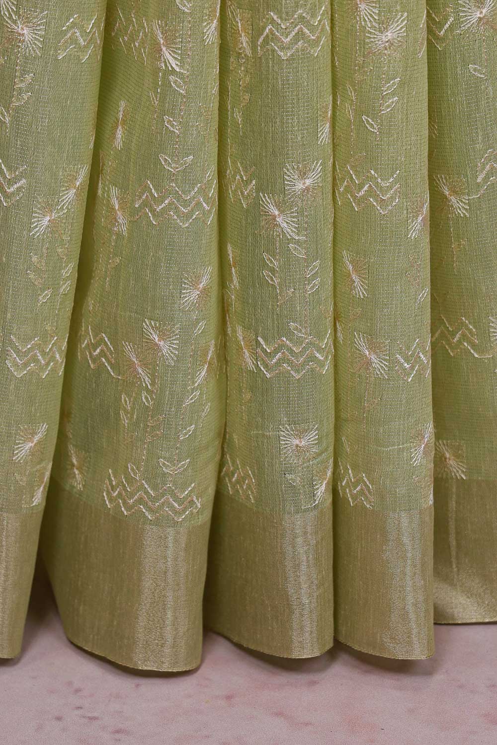 Pista Green Tissue Organza Saree