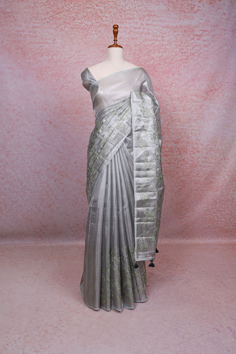 Silver Semi Tissue Saree