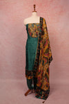 Green Semi Silk Printed Unstitched Churidar Material