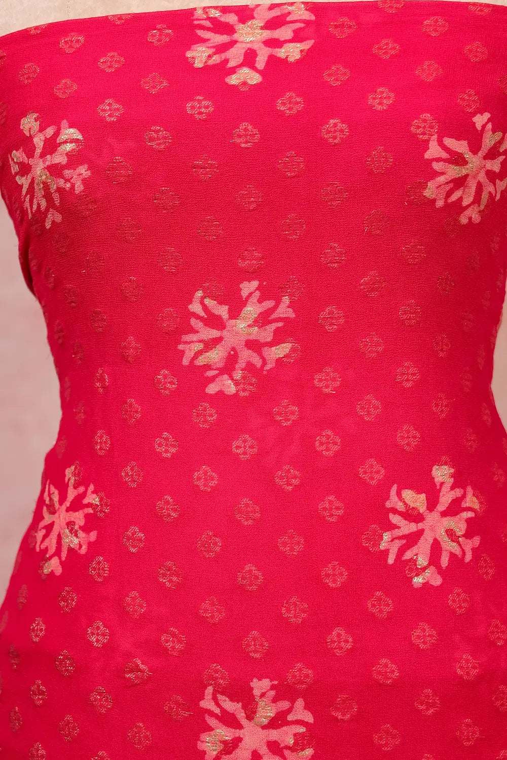 Rani Pink Georgette Self Design Unstitched Churidar Material