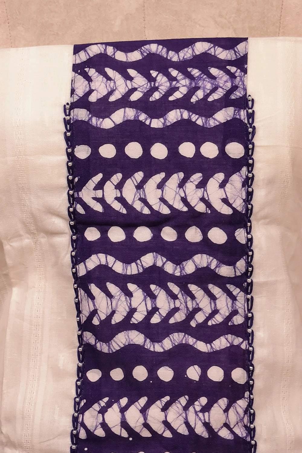 Cream Cotton Plain Body  Unstitched Churidar Material