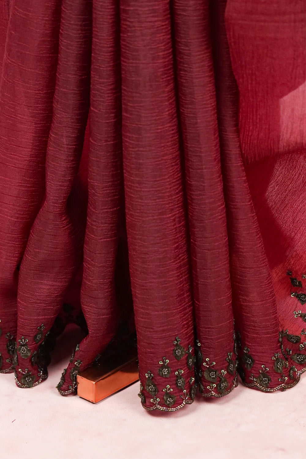 Wine Crush Organza Saree