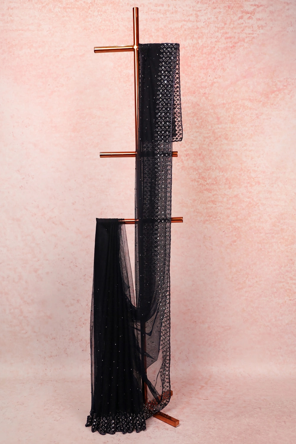 Black Net Saree