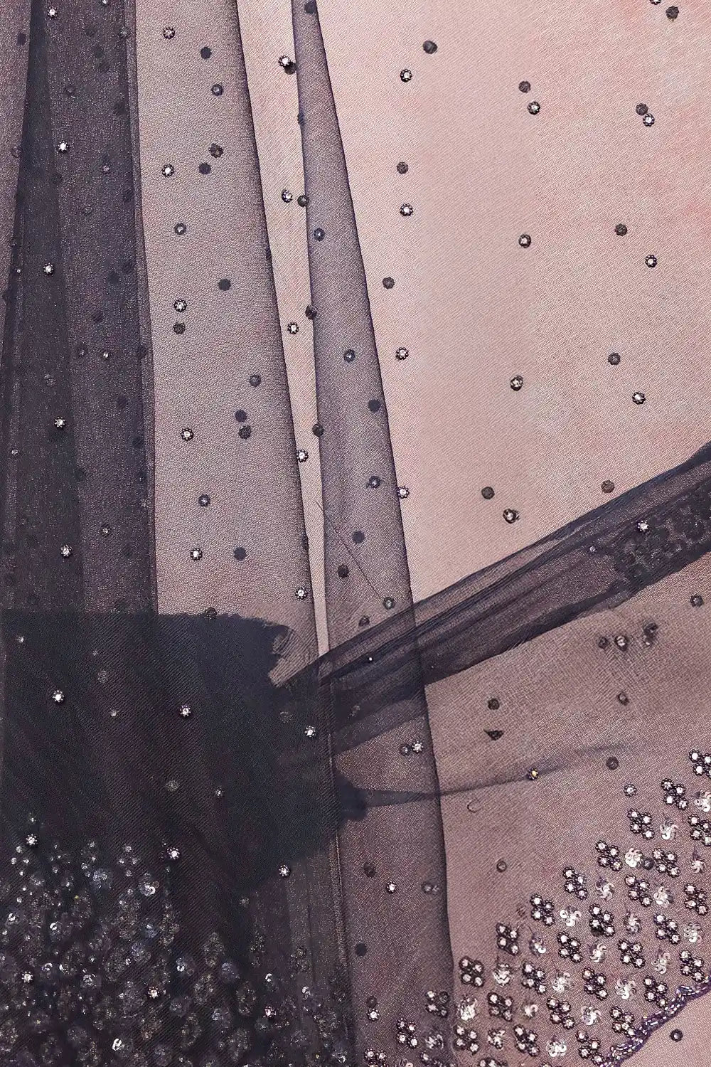Black Net Saree