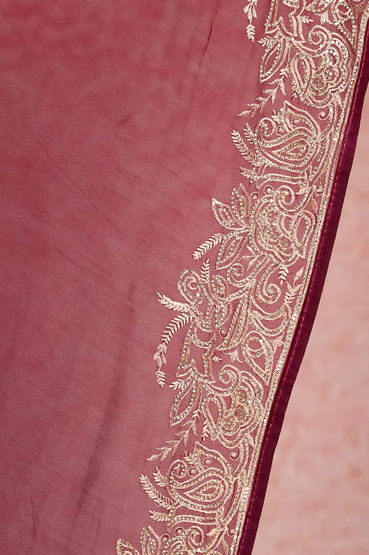Grape Wine Georgette Saree