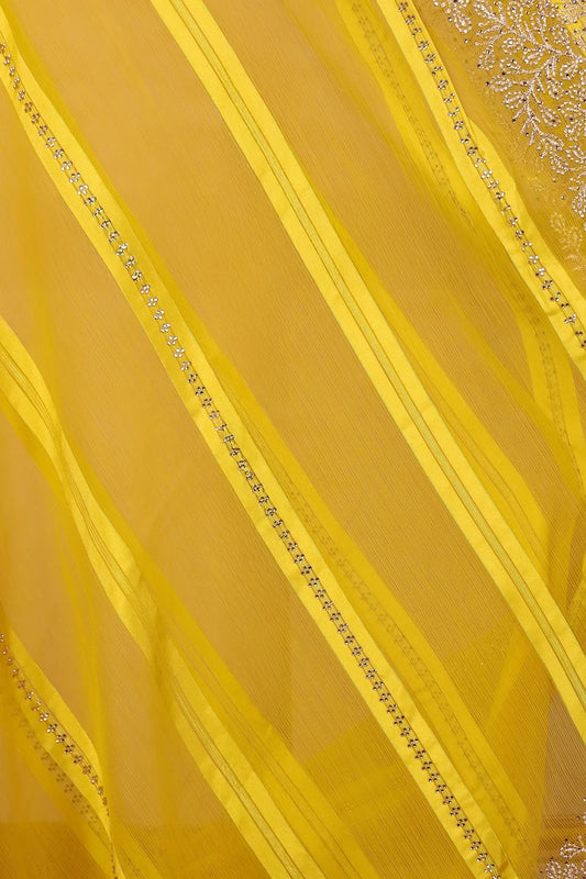 Yellow Georgette Saree