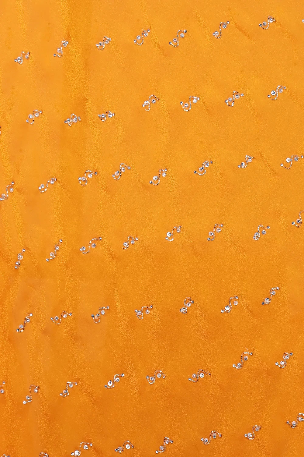 Mustard Yellow Velvet Organza Saree