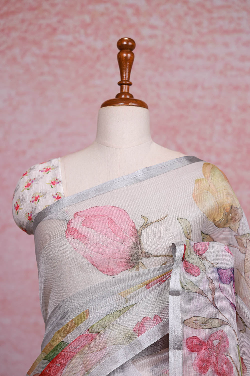 Silver Semi Tissue Saree
