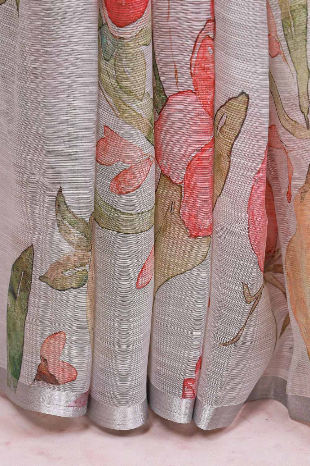 Silver Semi Tissue Saree