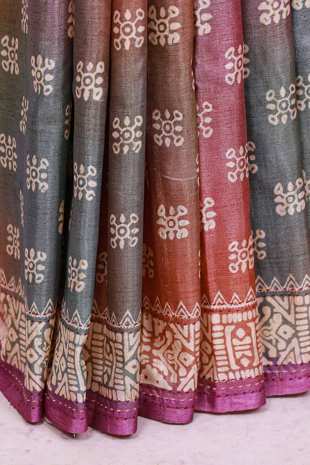 Multi Color Semi Tussar Saree