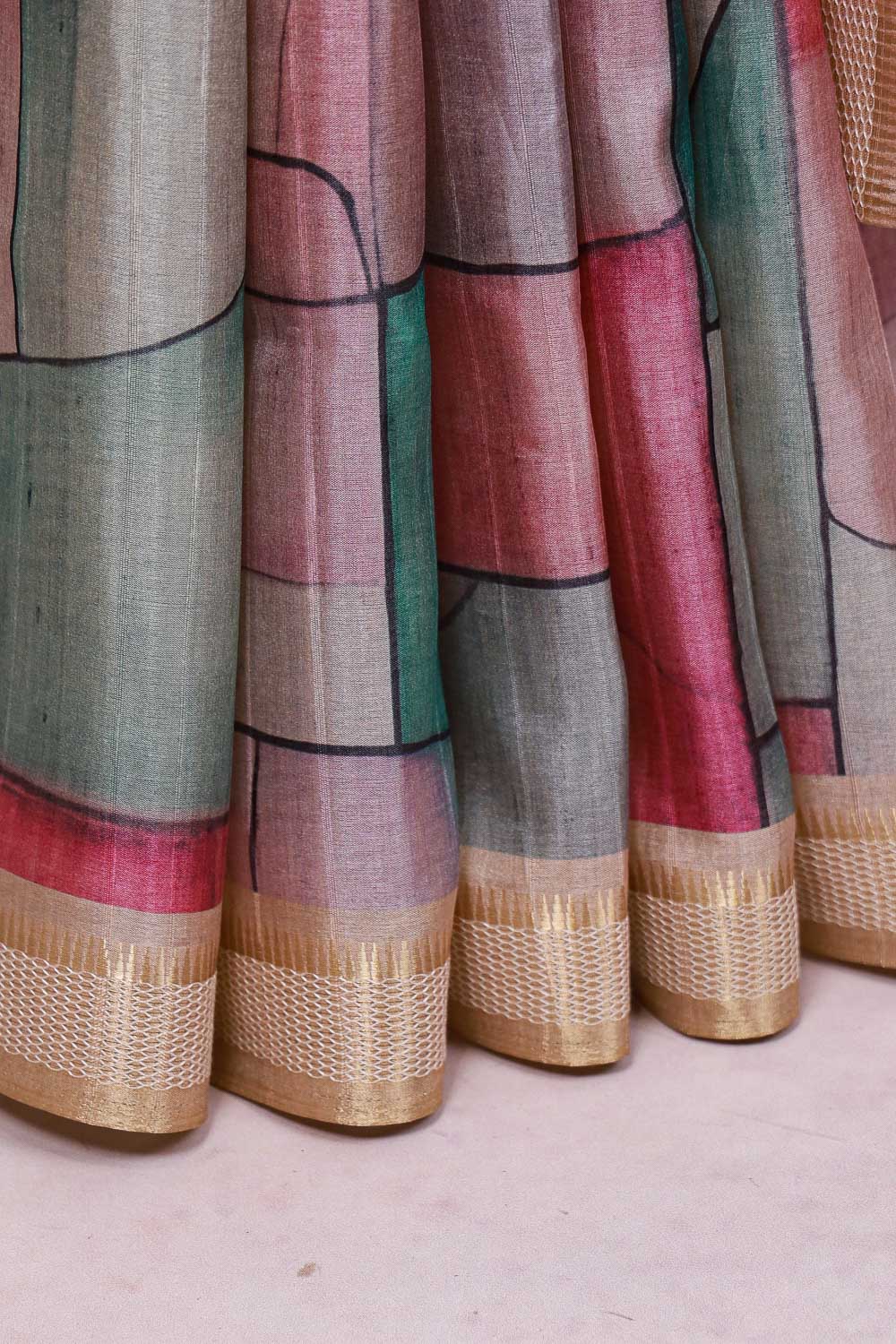 Multi Color Semi Tussar Saree