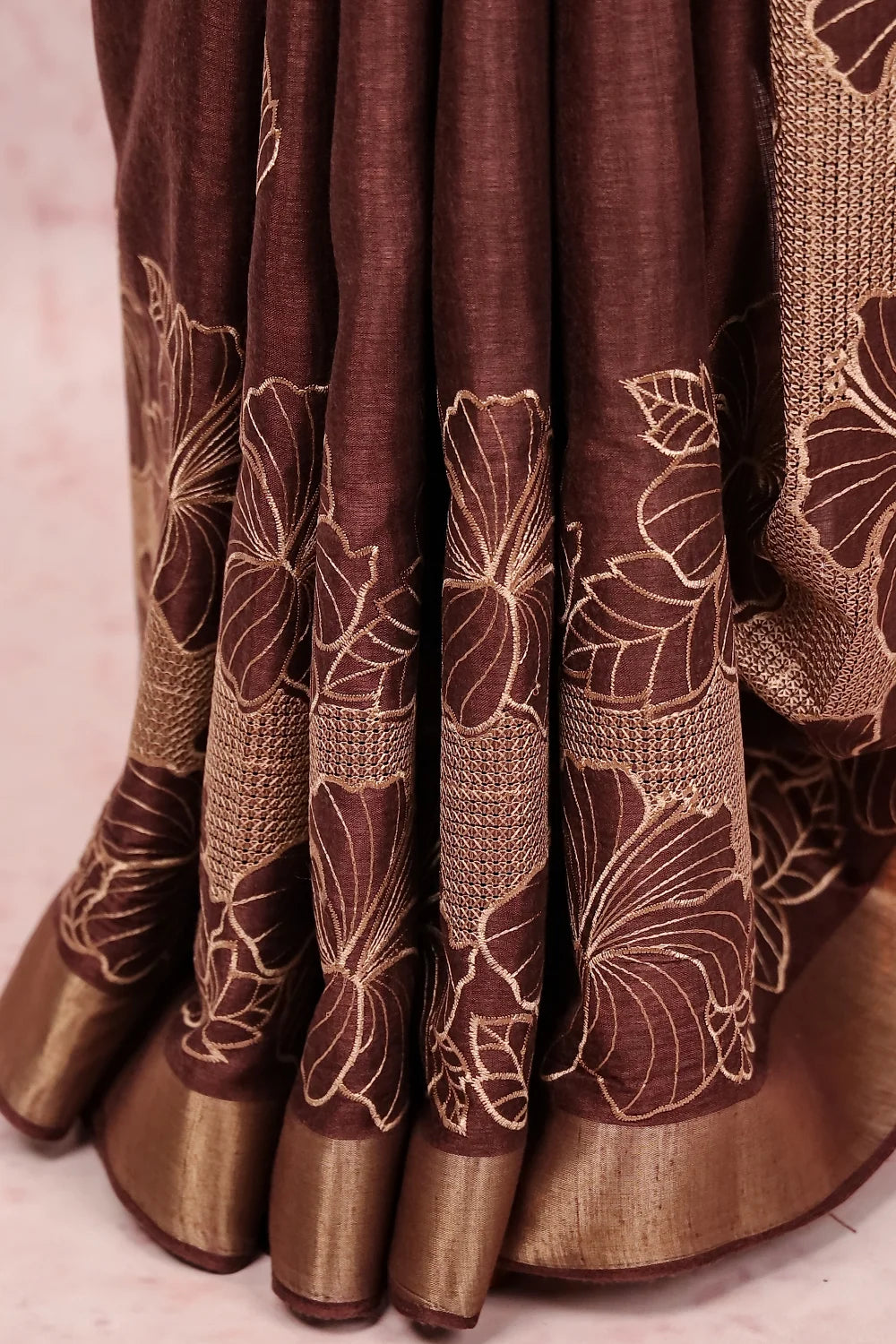Coffee Brown Semi Tussar Saree