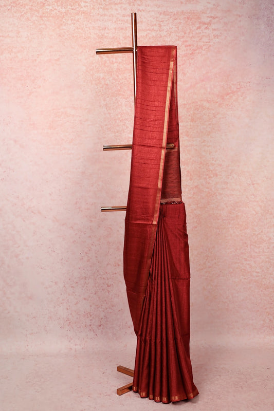 Brown Semi Jute Saree