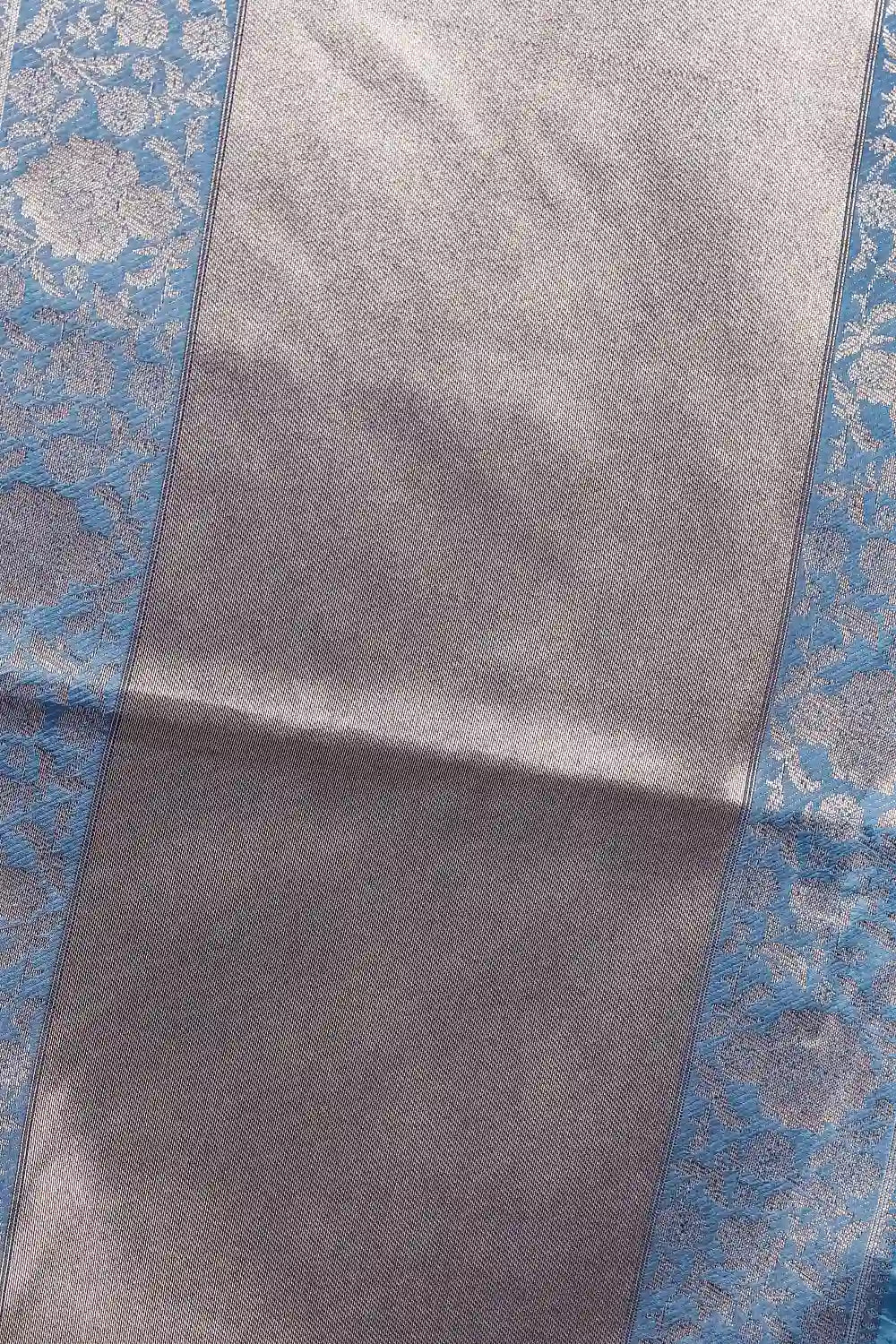 Teal Blue Semi Jute Saree