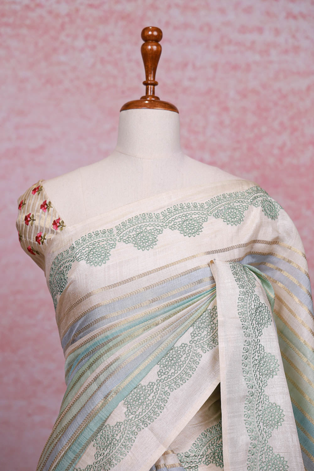 Multi Color Semi Tussar Saree
