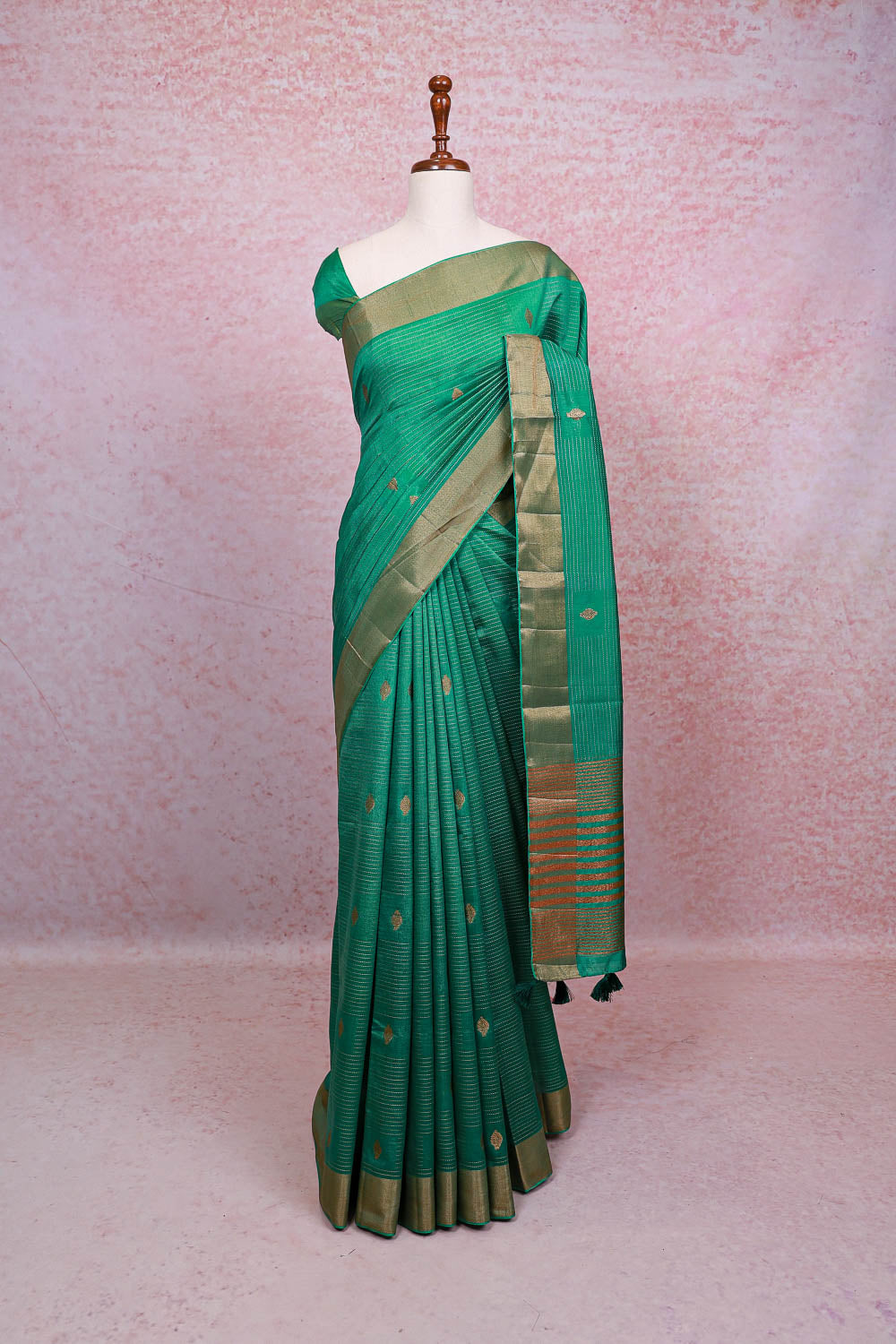 Green Semi Tussar Saree