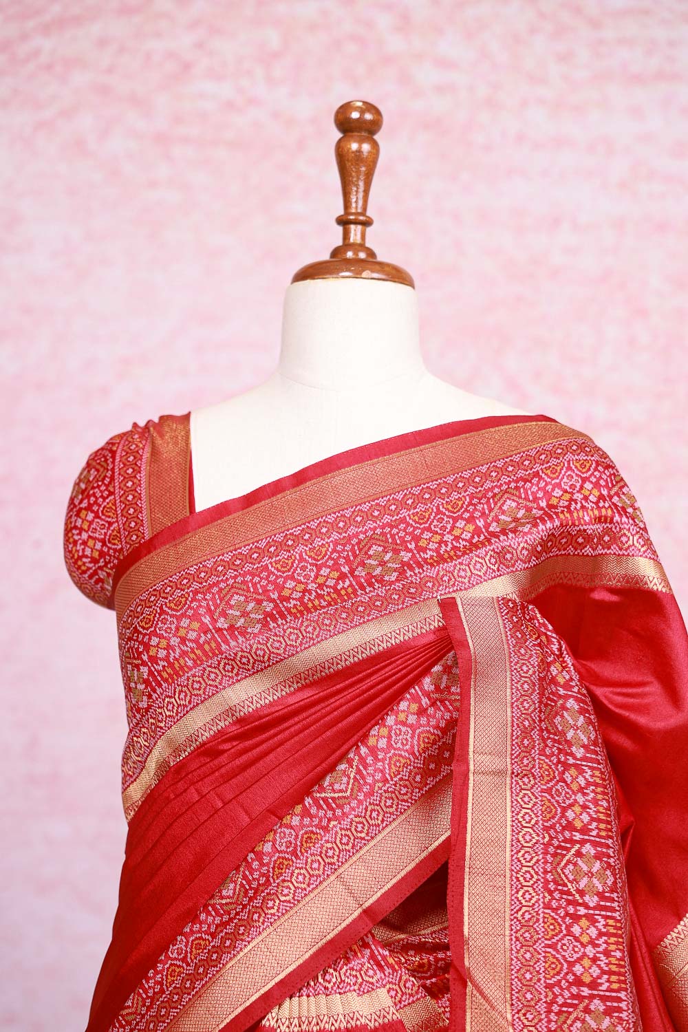 Maroon Semi Jute Saree