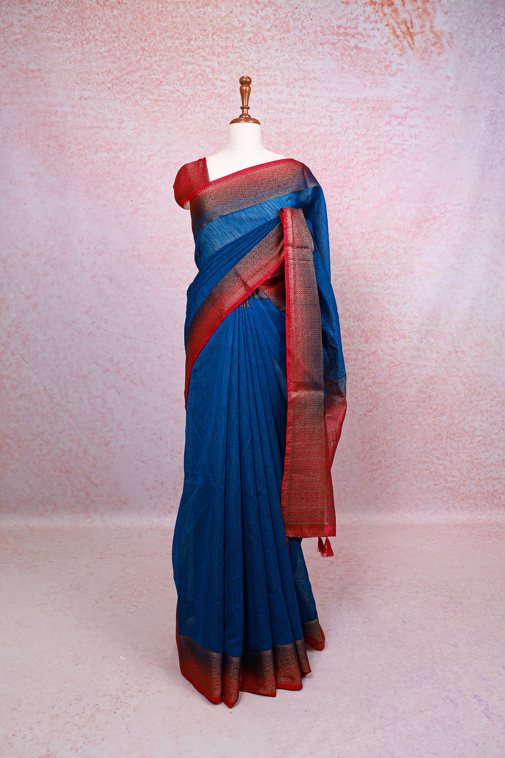 Dark Blue Semi Jute Saree