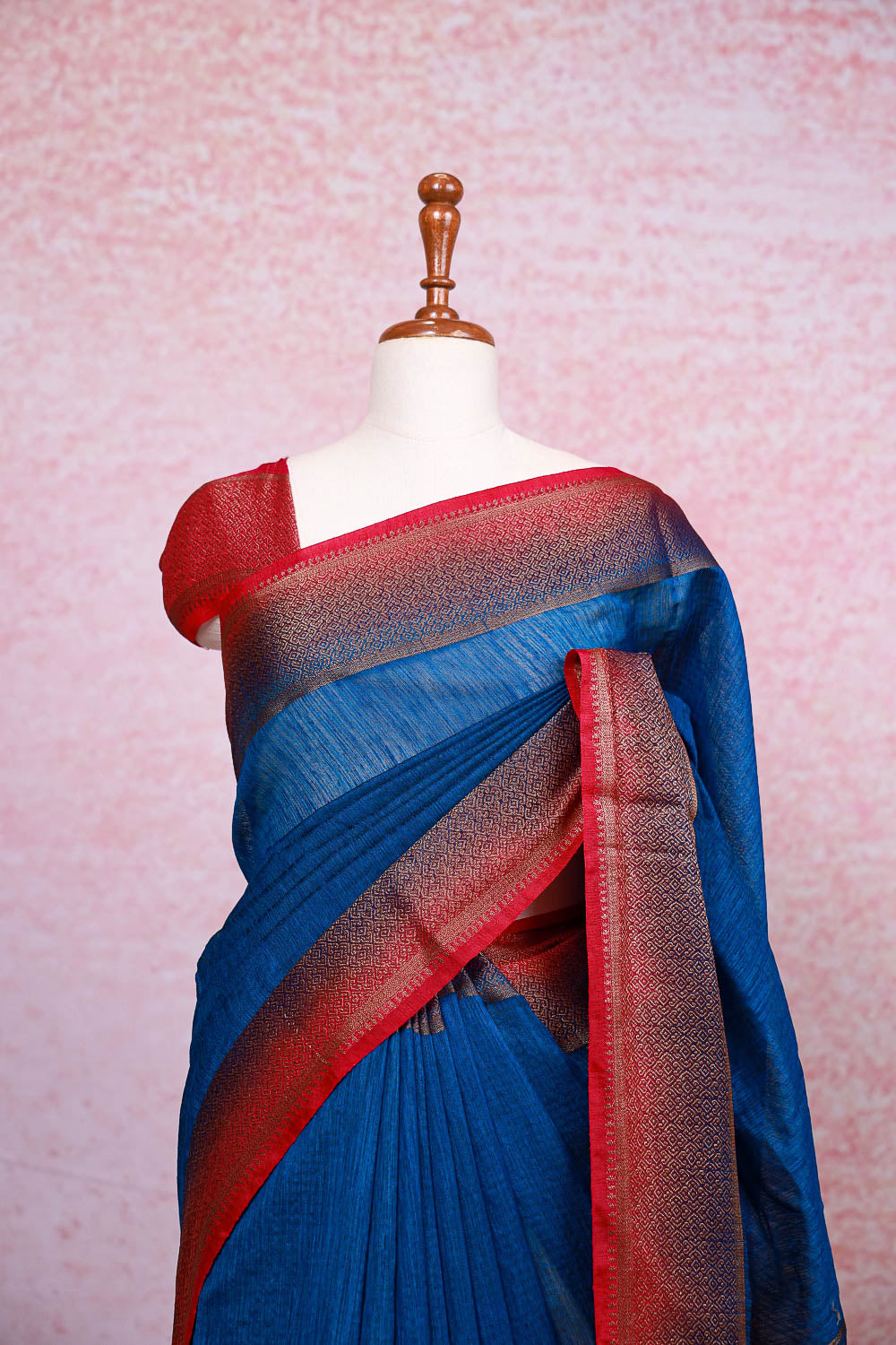 Dark Blue Semi Jute Saree