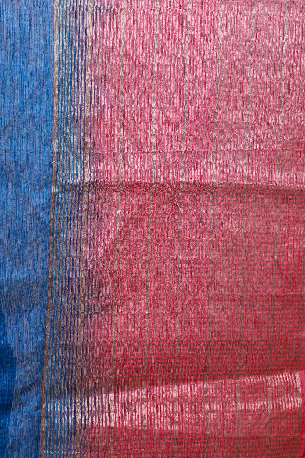 Dark Blue Semi Jute Saree