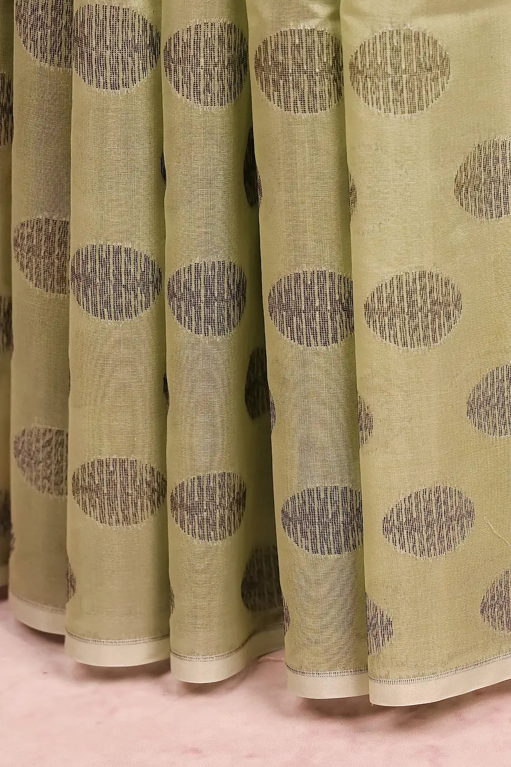 Pista Green Cotton Silk Saree