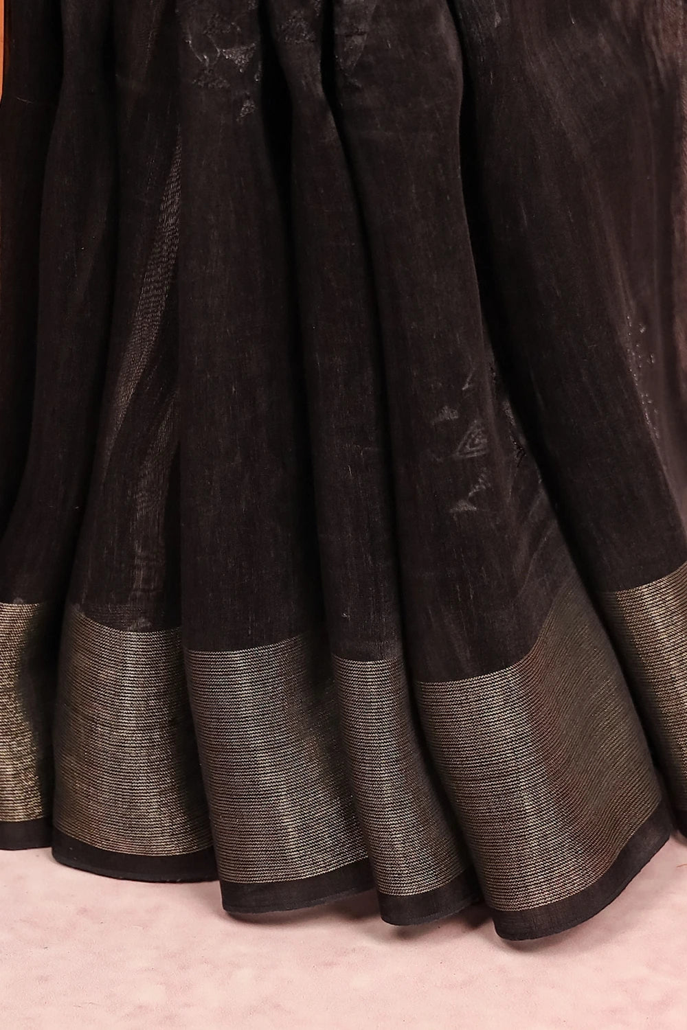 Cream Jute Silk Saree