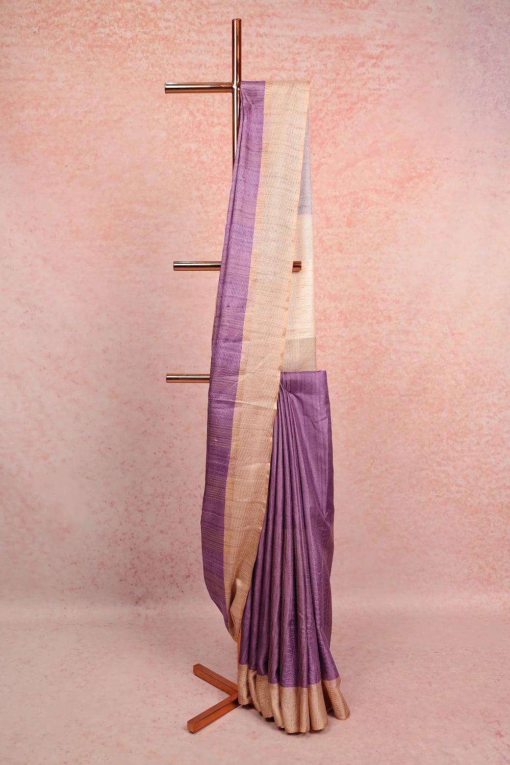 Lavender Semi Jute Saree