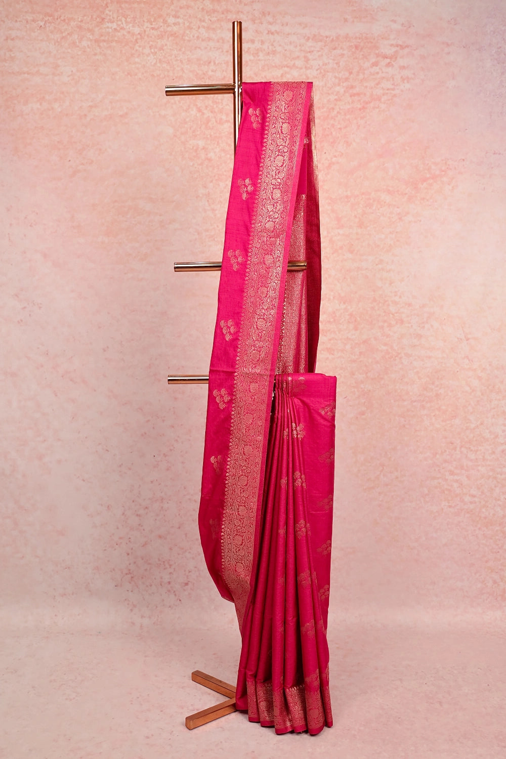 Magenta Semi Jute Saree