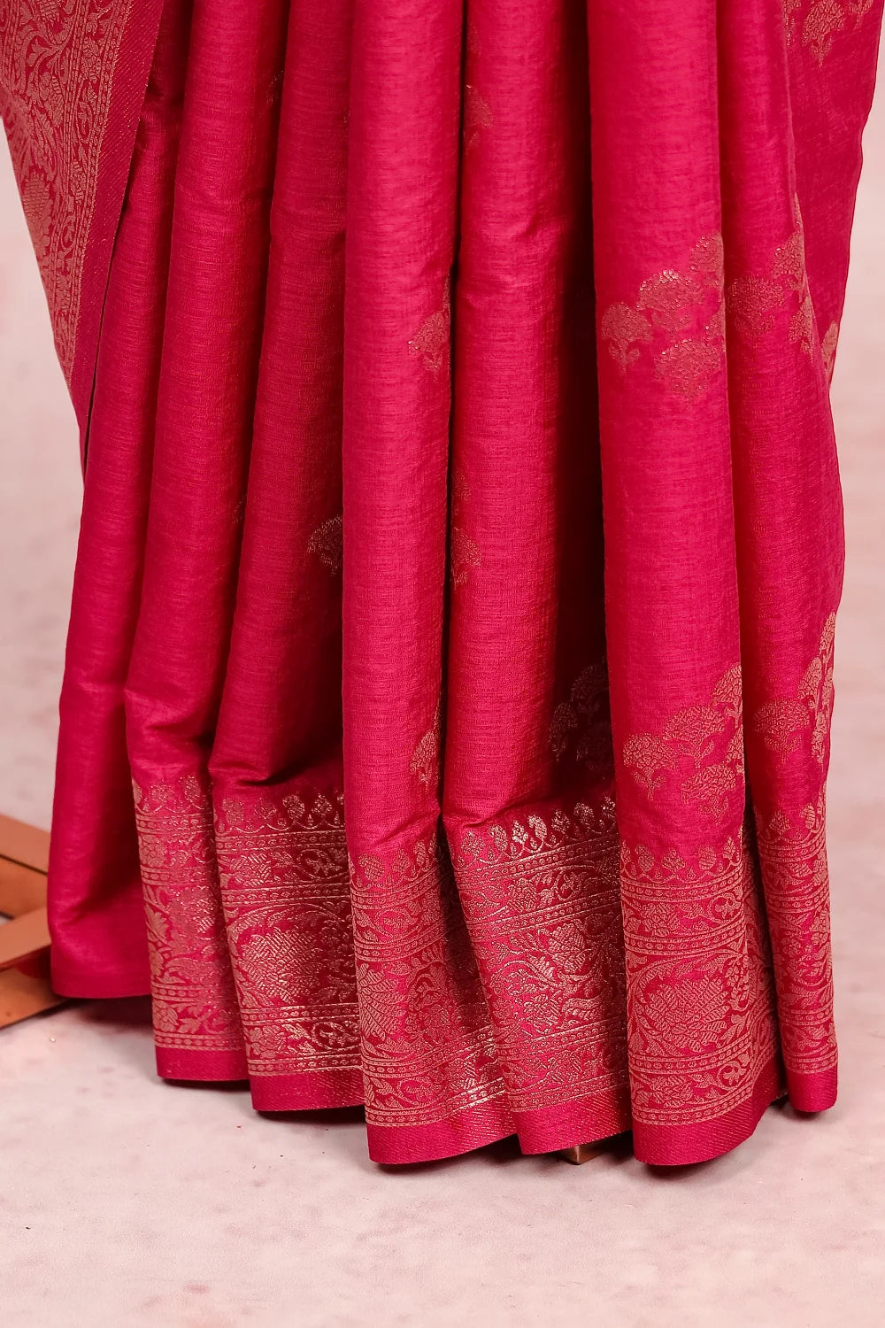 Magenta Semi Jute Saree