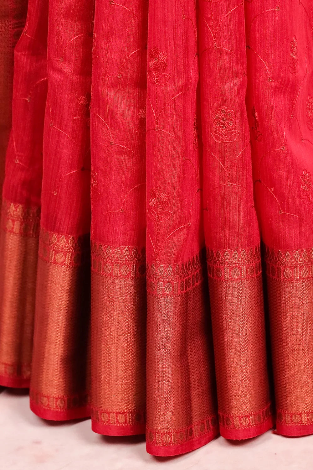 Maroon Semi Jute Saree