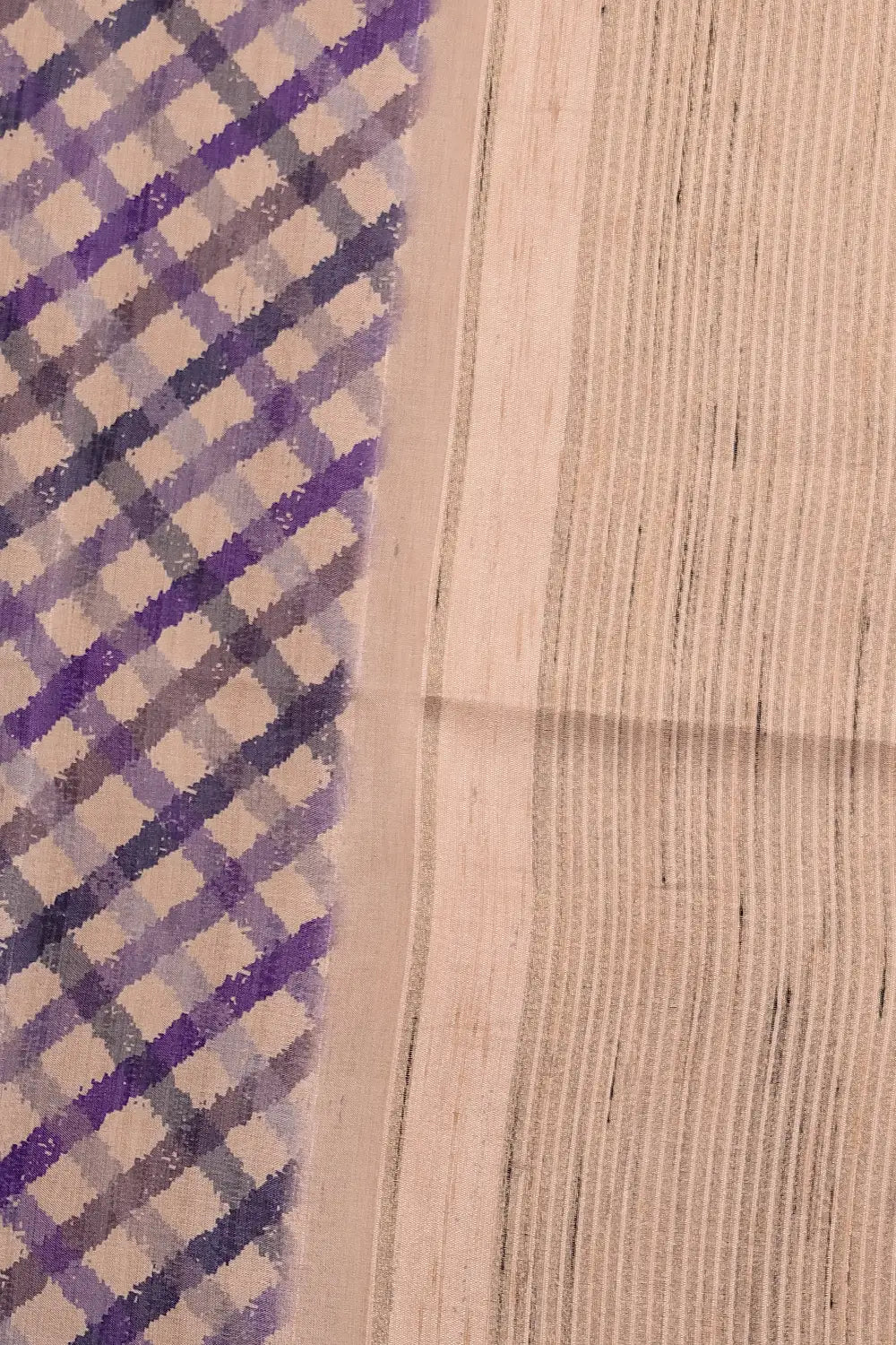 Cream Semi Jute Saree