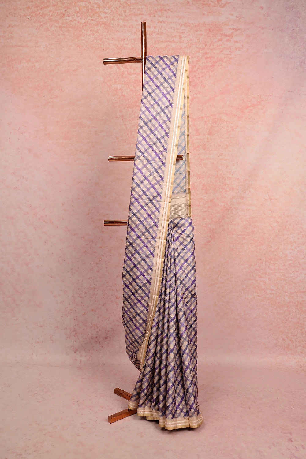 Cream Semi Jute Saree