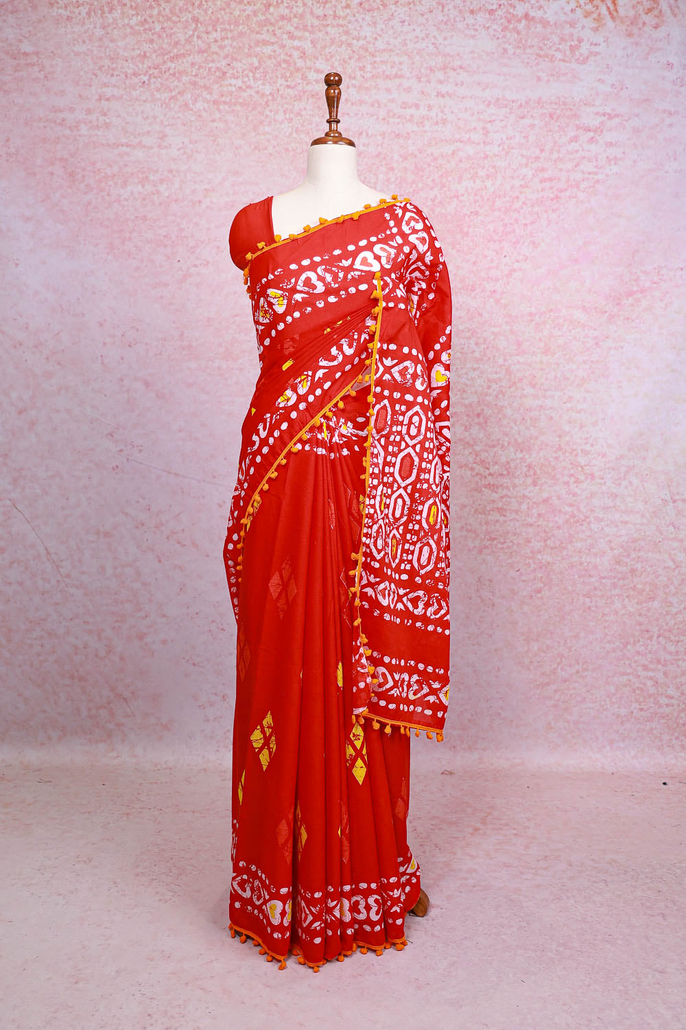 Red Cotton Saree