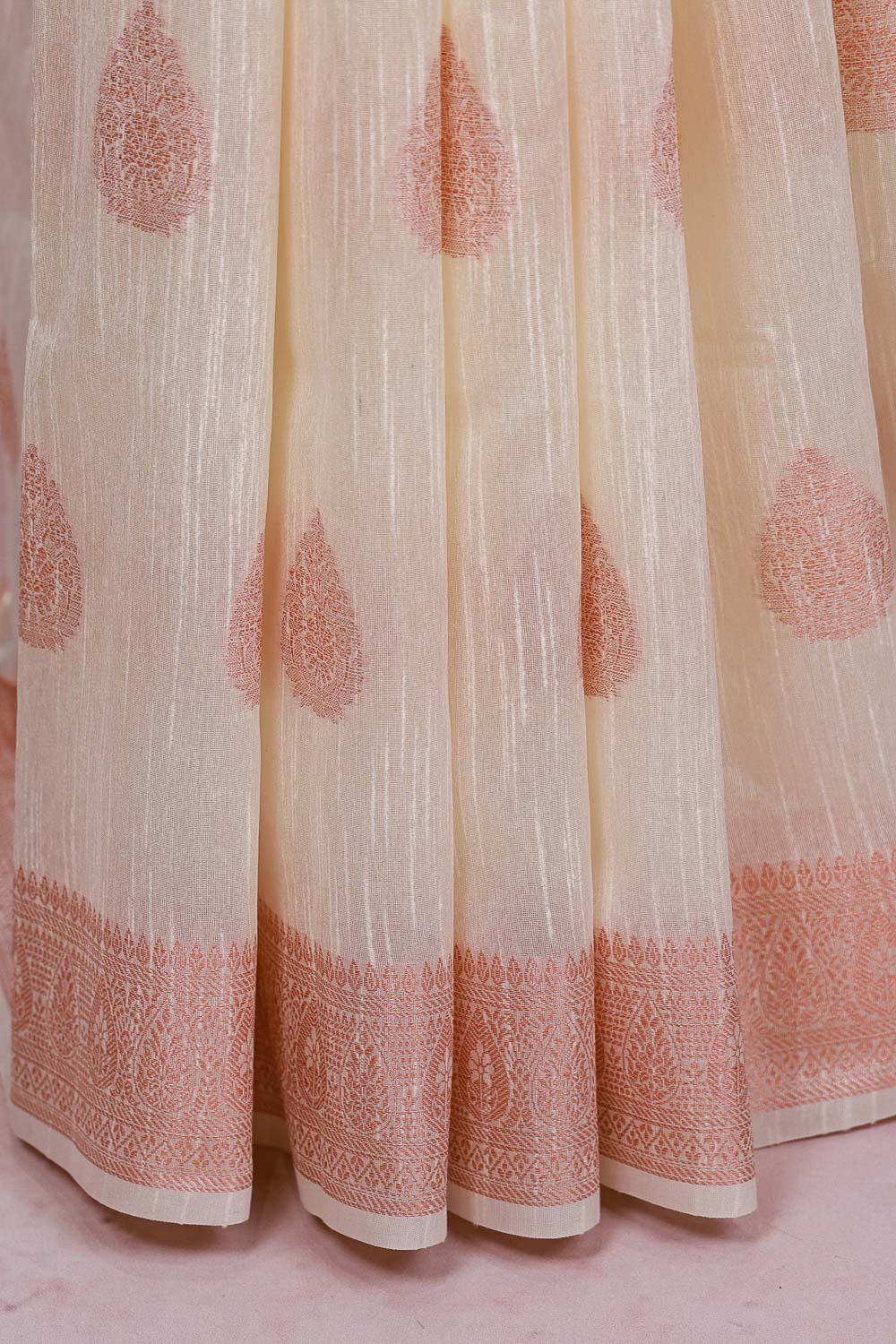 Cream Semi Jute Saree