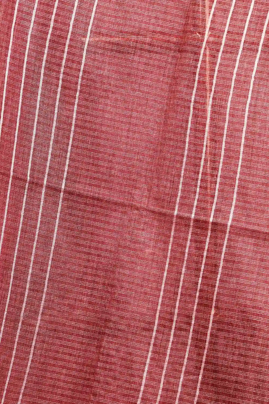 Maroon Semi Tussar Saree