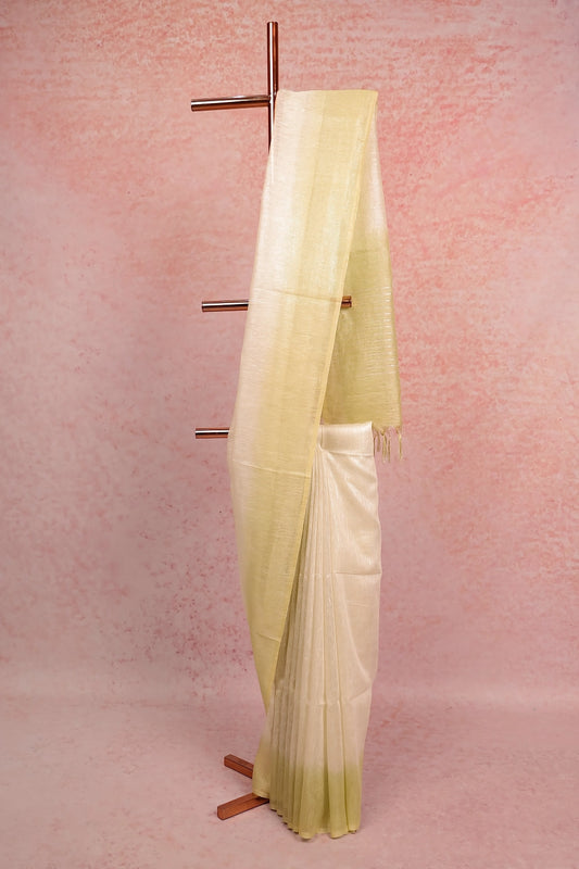 Off White Linen Tissue Saree