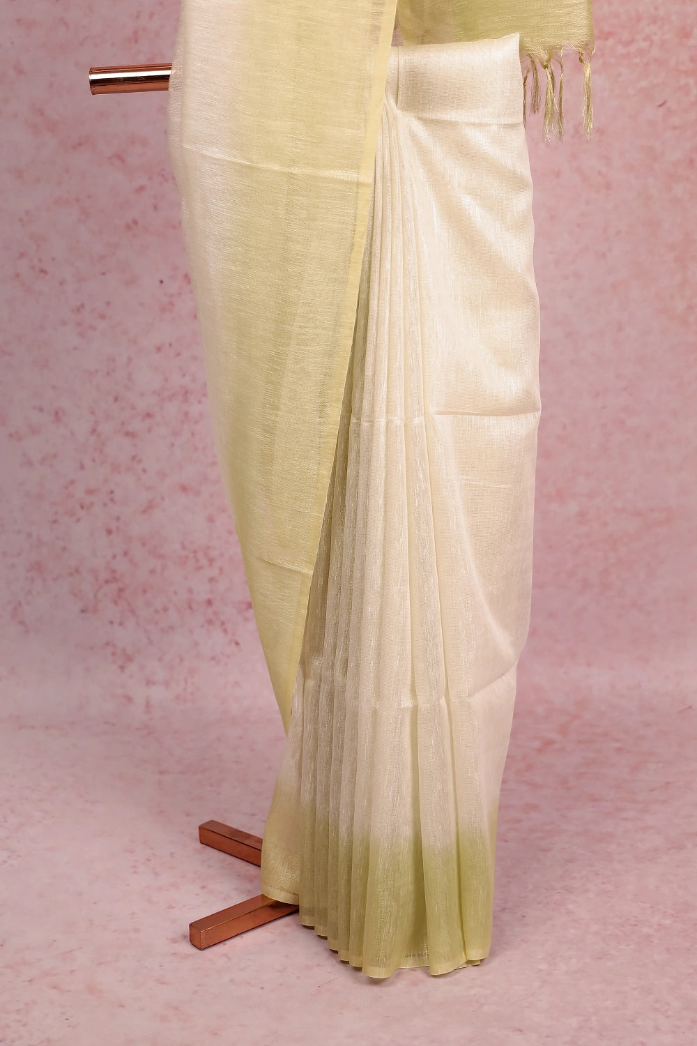Off White Linen Tissue Saree